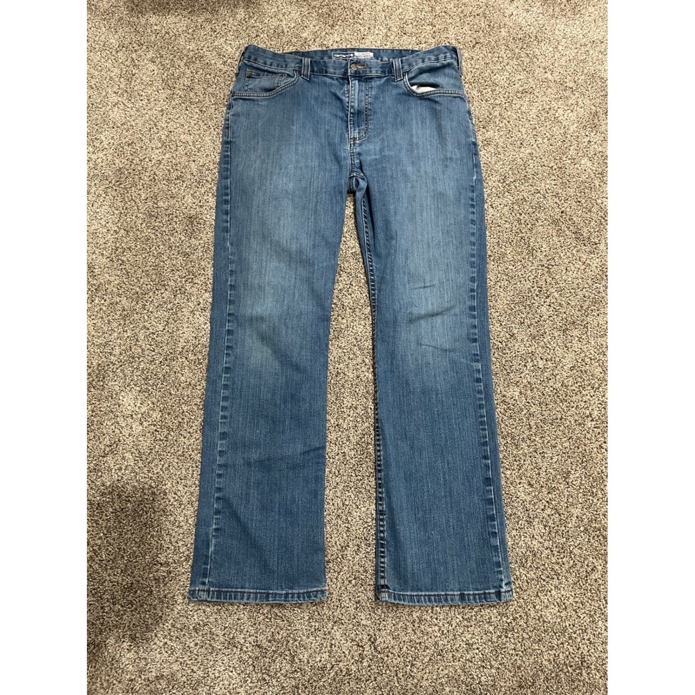 Carhartt Relaxed Fit Straight Leg Jeans Blue Denim 36x32 BD2804-M